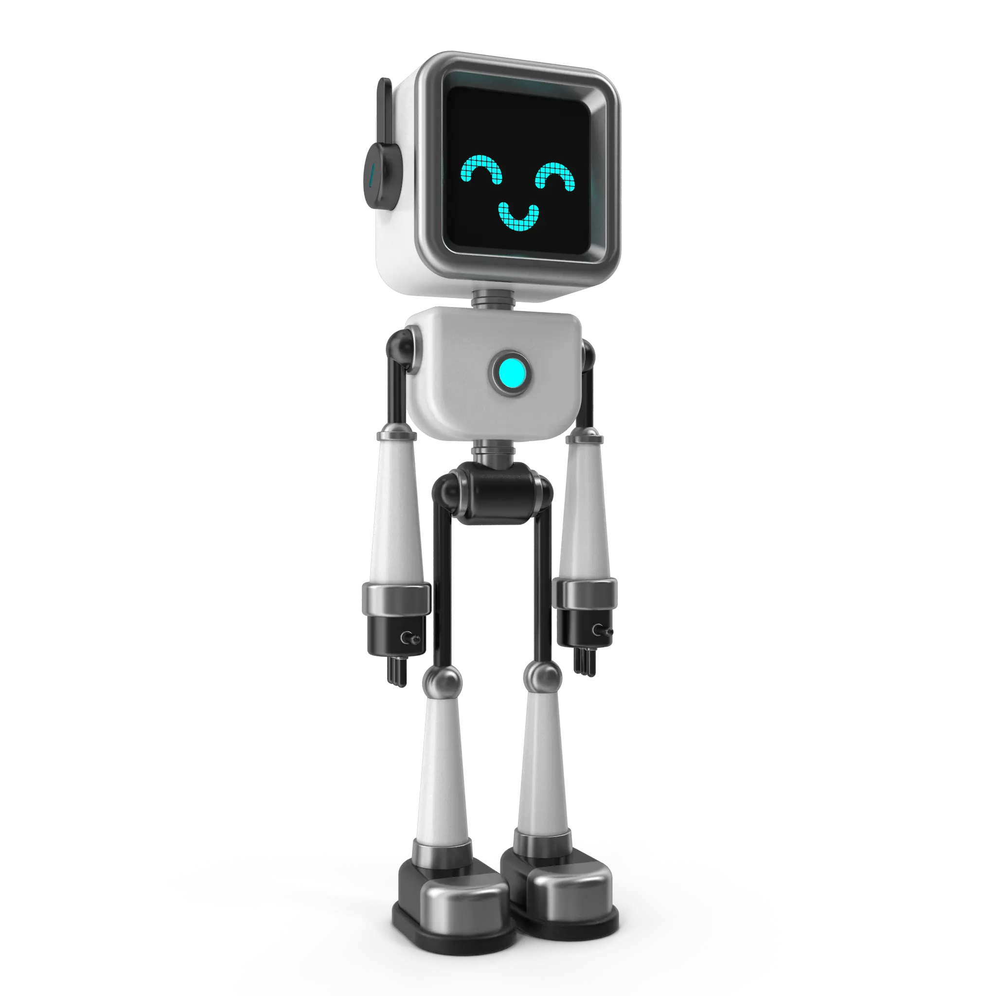 robot standing and smiling