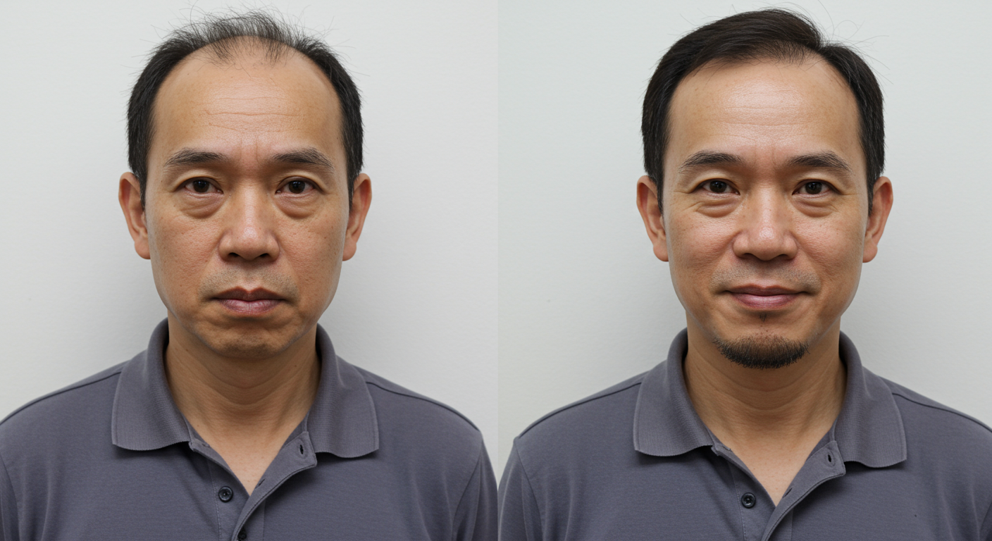malaysia man who did hair treatment result after one session become fuller hair