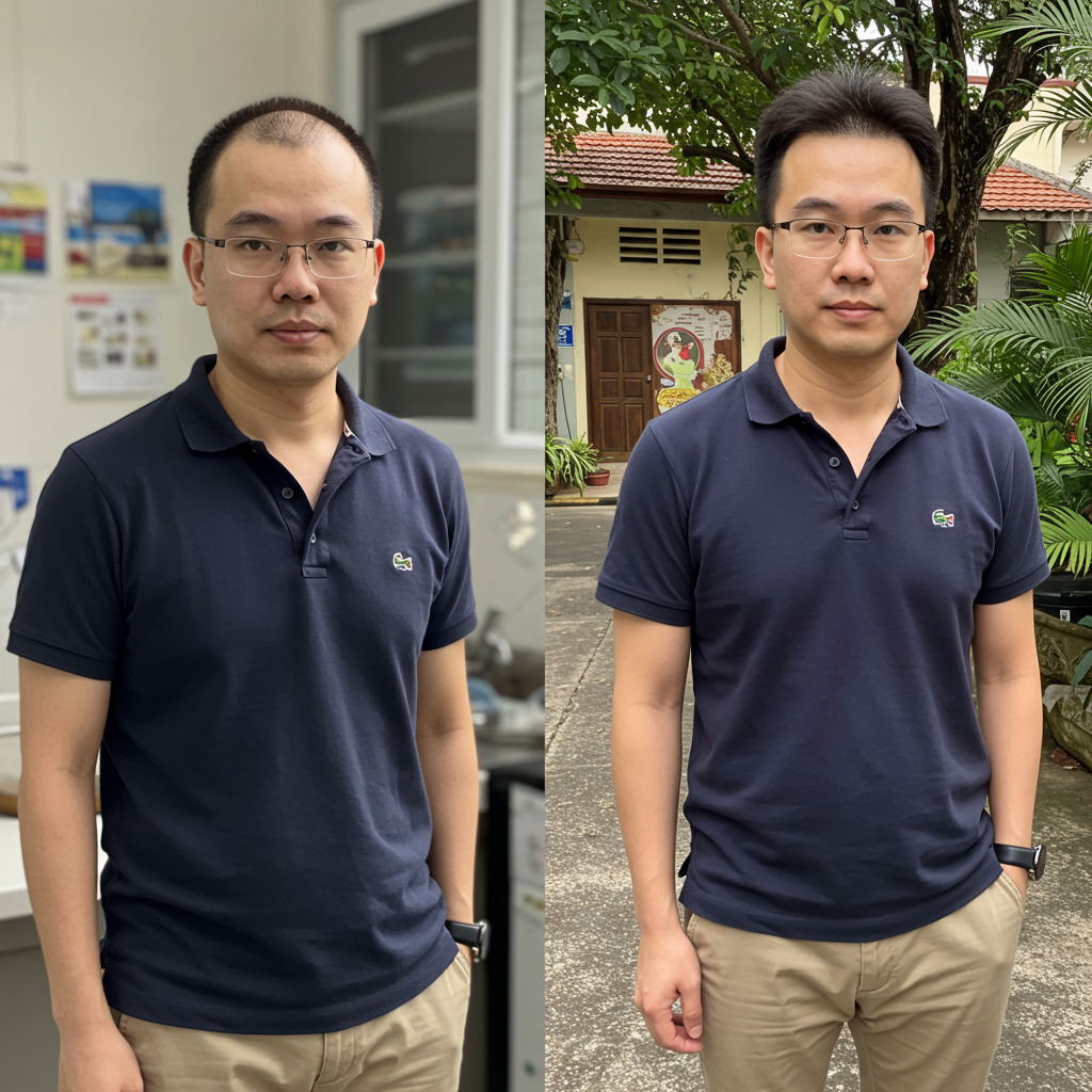 Malaysia bald man after use hair system becomes full hair