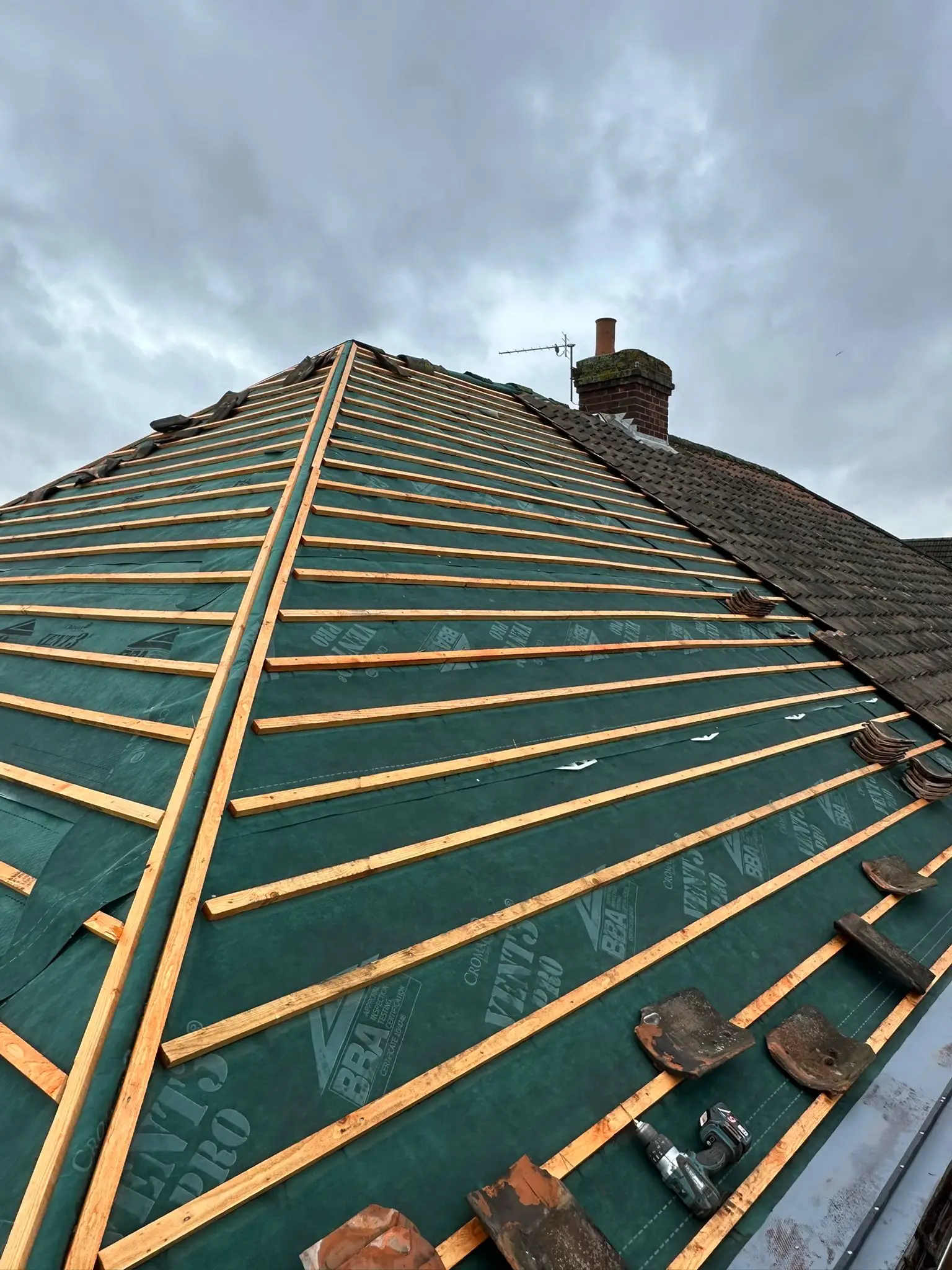 Re-Roofing (Tiles) Work Example Photo from established and trusted Norwich Roofer - Cornfield Roofing