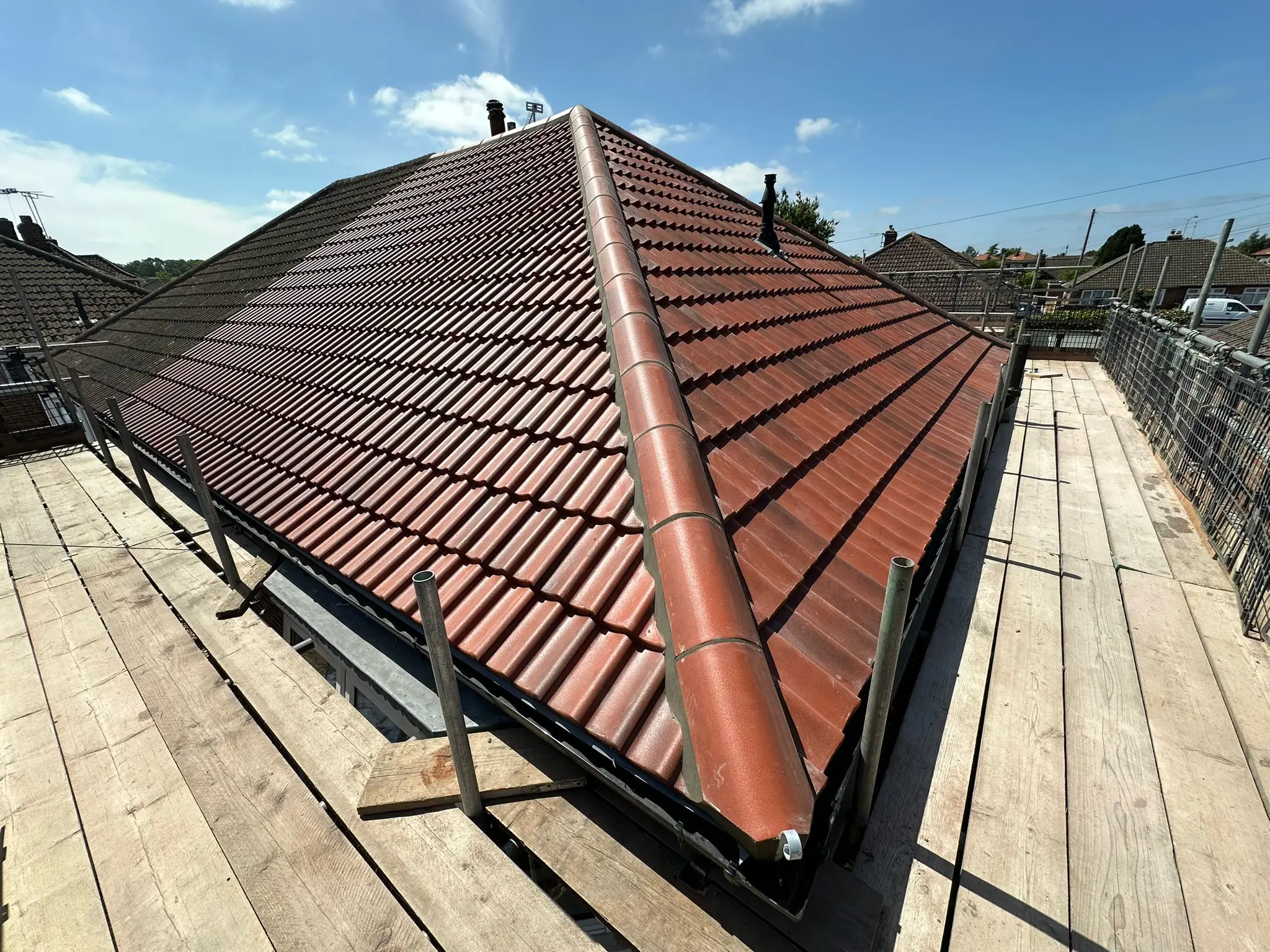 Re-Roofing (Tiles) Work Example Photo from established and trusted Norwich Roofer - Cornfield Roofing
