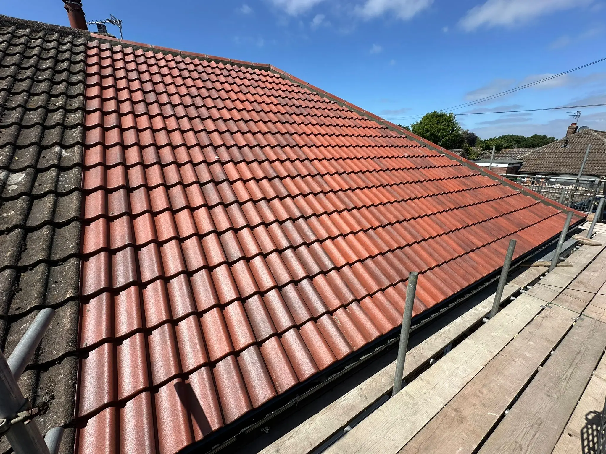 Re-Roofing (Tiles) Work Example Photo from established and trusted Norwich Roofer - Cornfield Roofing