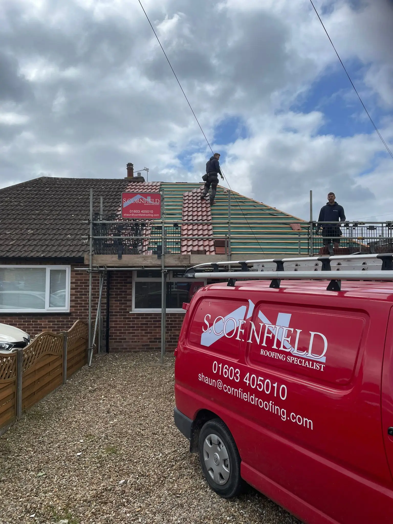 Norwich's Cornfield Roofing Team hard at work