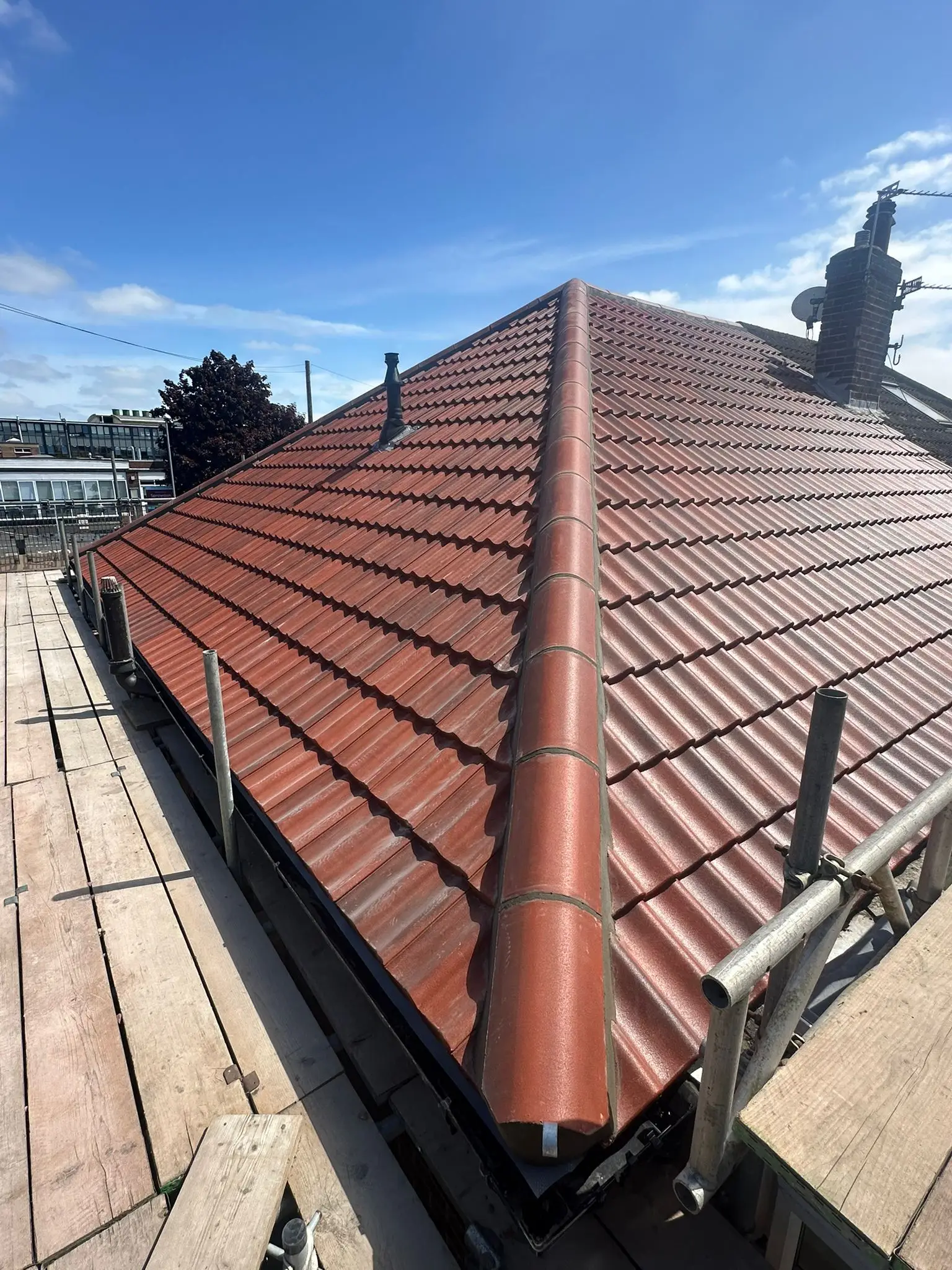 Re-Roofing (Tiles) Work Example Photo from established and trusted Norwich Roofer - Cornfield Roofing