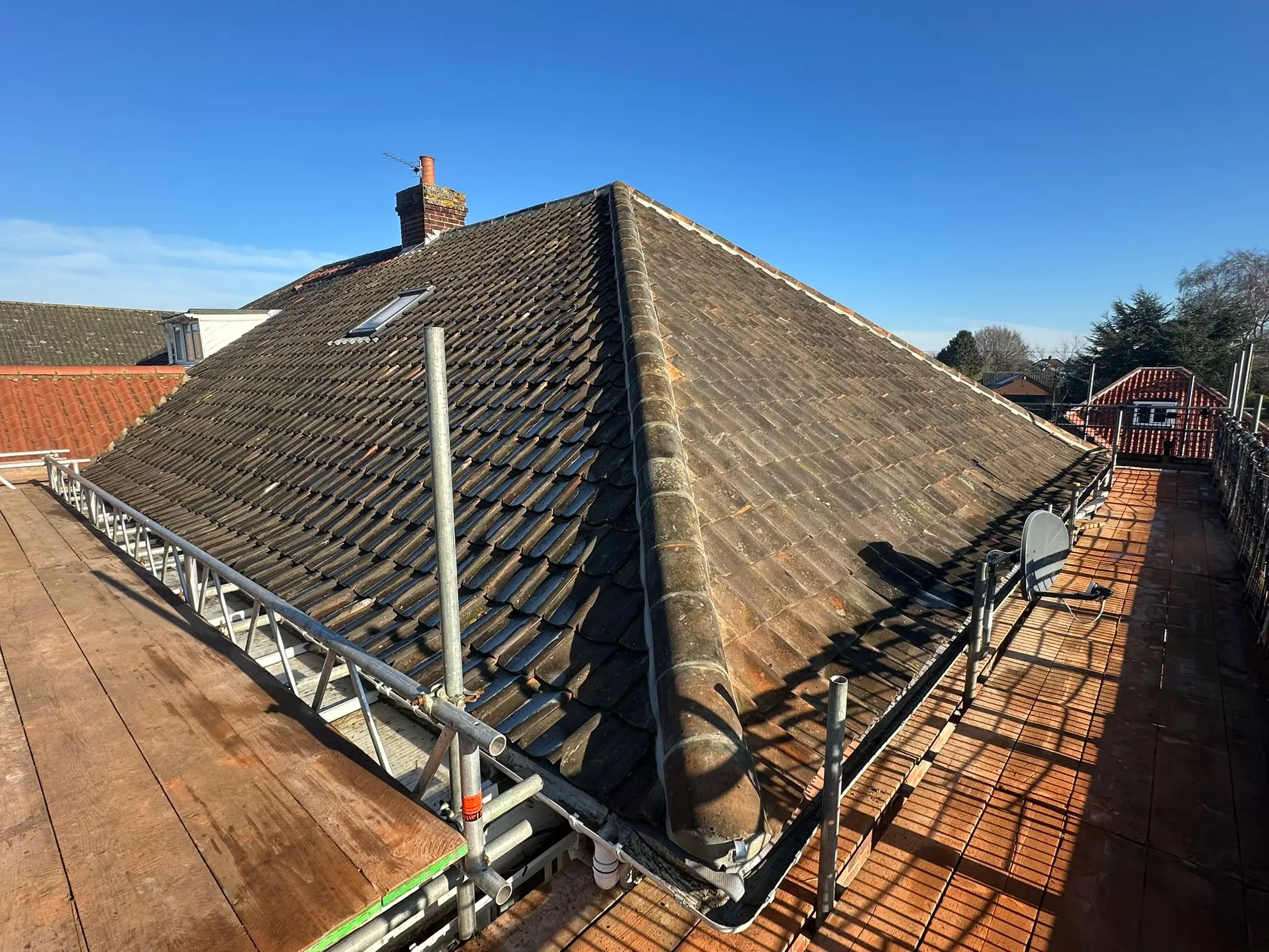 Re-Roofing (Tiles) Work Example Photo from established and trusted Norwich Roofer - Cornfield Roofing