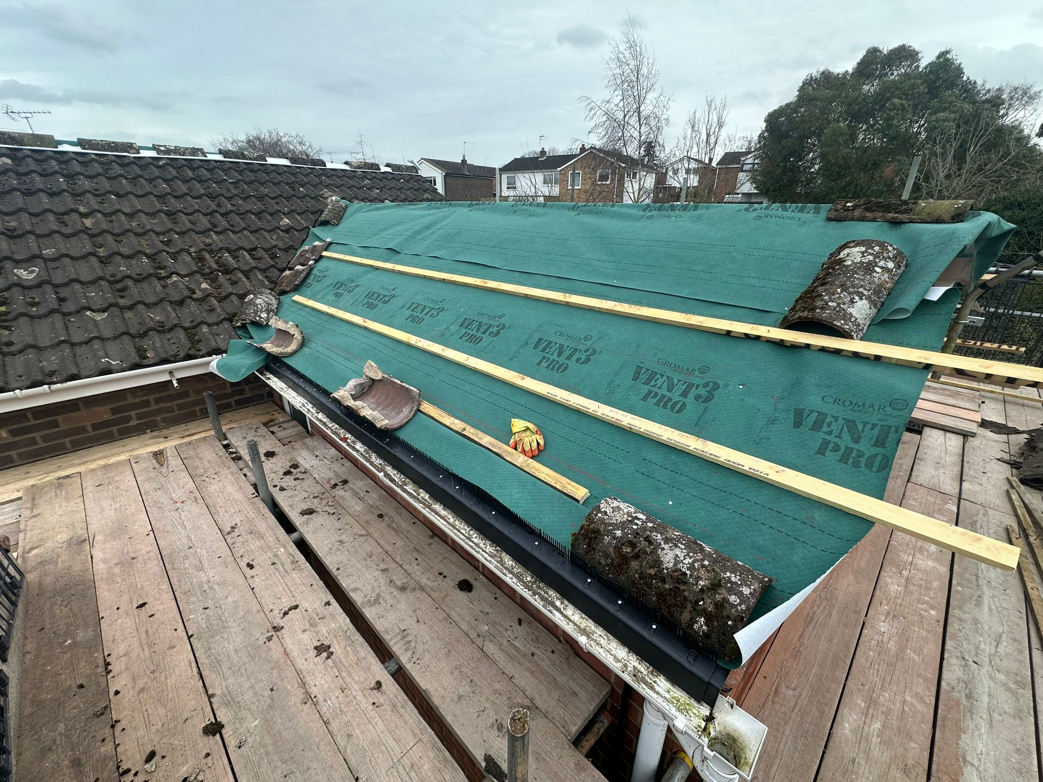 Re-Roofing (Tiles) Work Example Photo from established and trusted Norwich Roofer - Cornfield Roofing