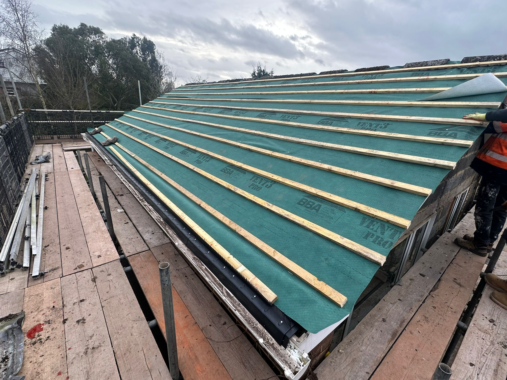 Re-Roofing (Tiles) Work Example Photo from established and trusted Norwich Roofer - Cornfield Roofing