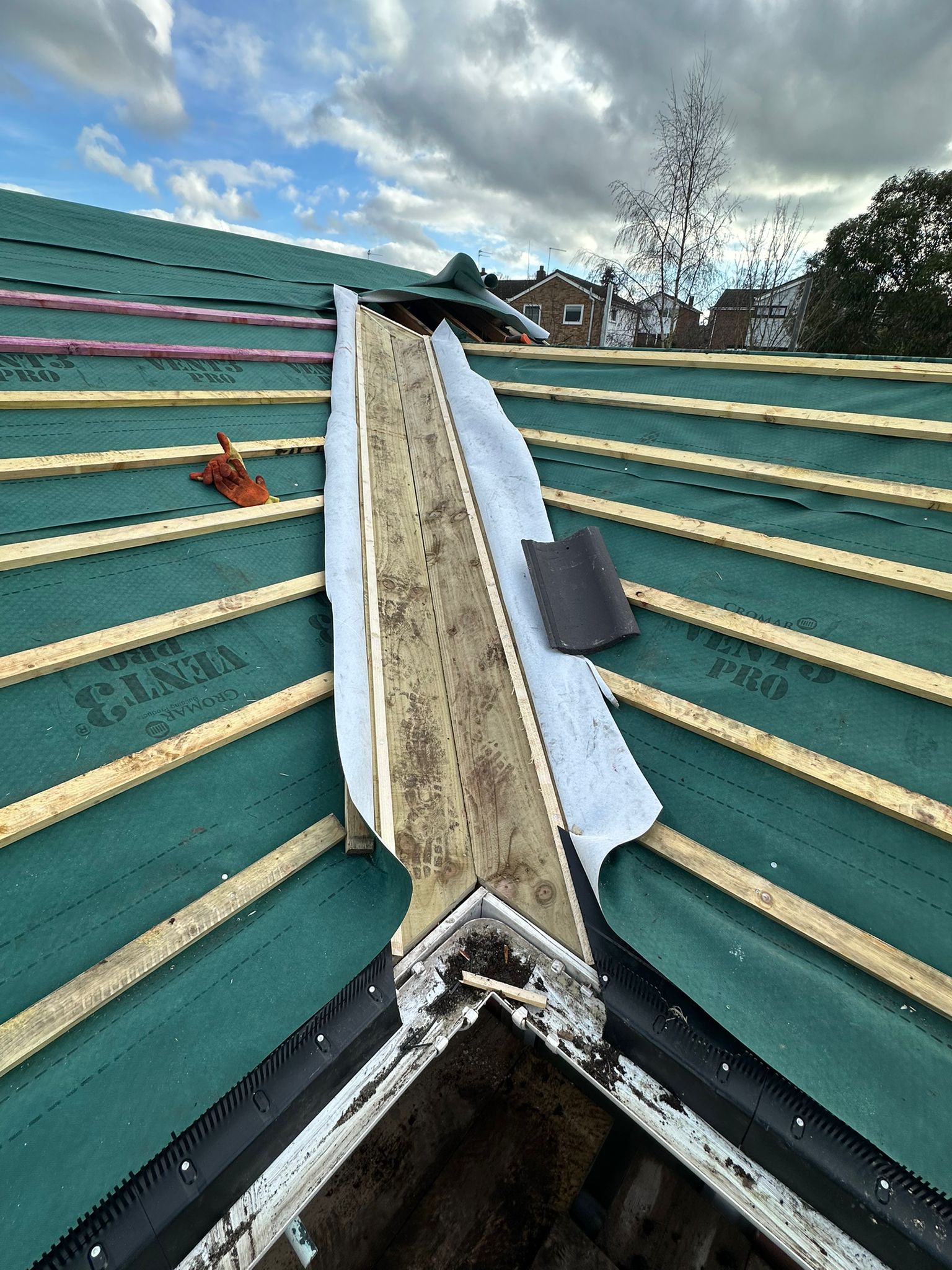 Re-Roofing (Tiles) Work Example Photo from established and trusted Norwich Roofer - Cornfield Roofing