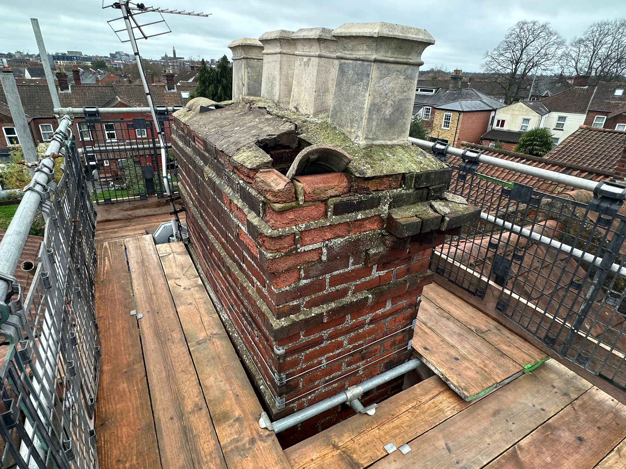 Chimney Rebuilds / Repairs Work Example Photo from established and trusted Norwich Roofer - Cornfield Roofing