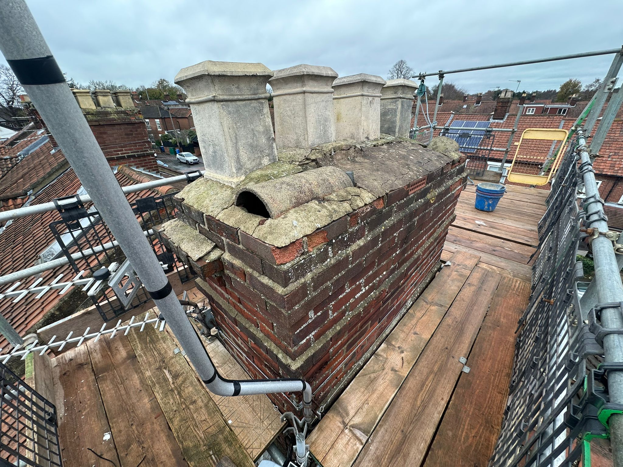 Chimney Rebuilds / Repairs Work Example Photo from established and trusted Norwich Roofer - Cornfield Roofing