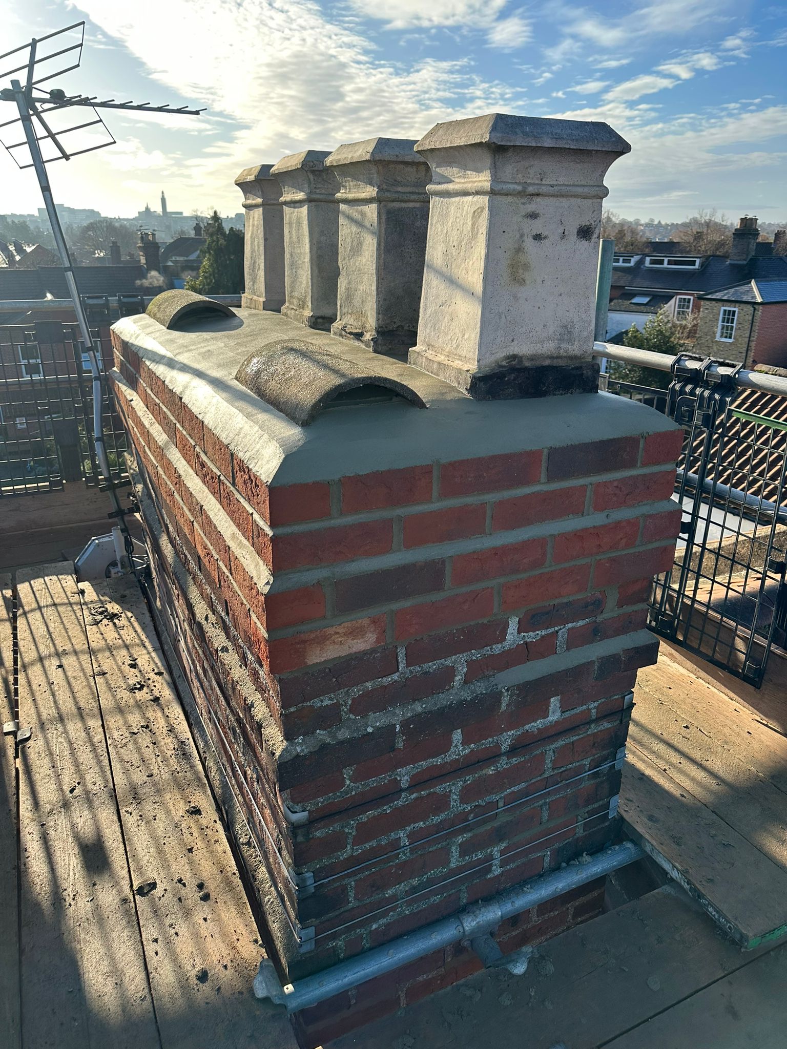 Chimney Rebuilds / Repairs Work Example Photo from established and trusted Norwich Roofer - Cornfield Roofing