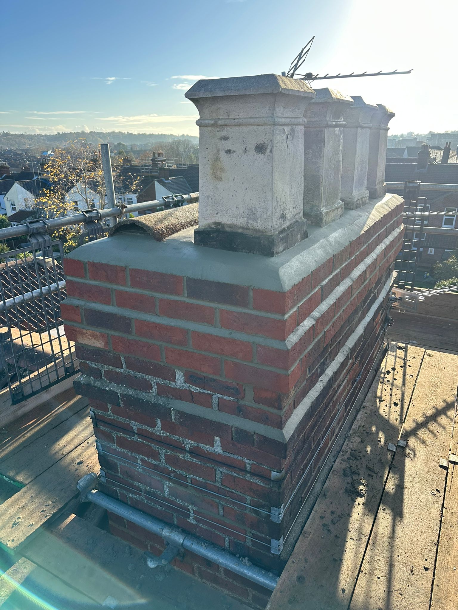 Chimney Rebuilds / Repairs Work Example Photo from established and trusted Norwich Roofer - Cornfield Roofing