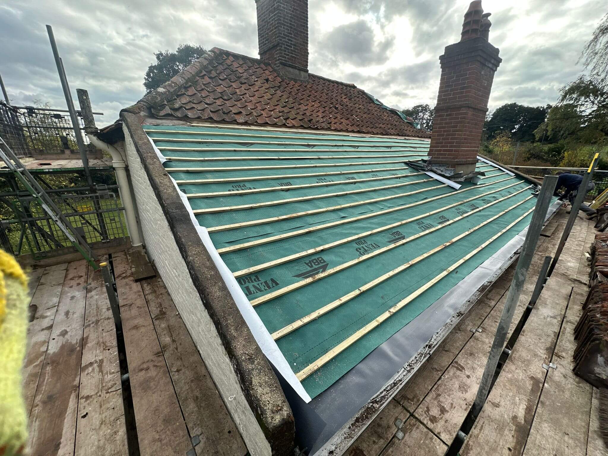 Re-Roofing (Tiles) Work Example Photo from established and trusted Norwich Roofer - Cornfield Roofing
