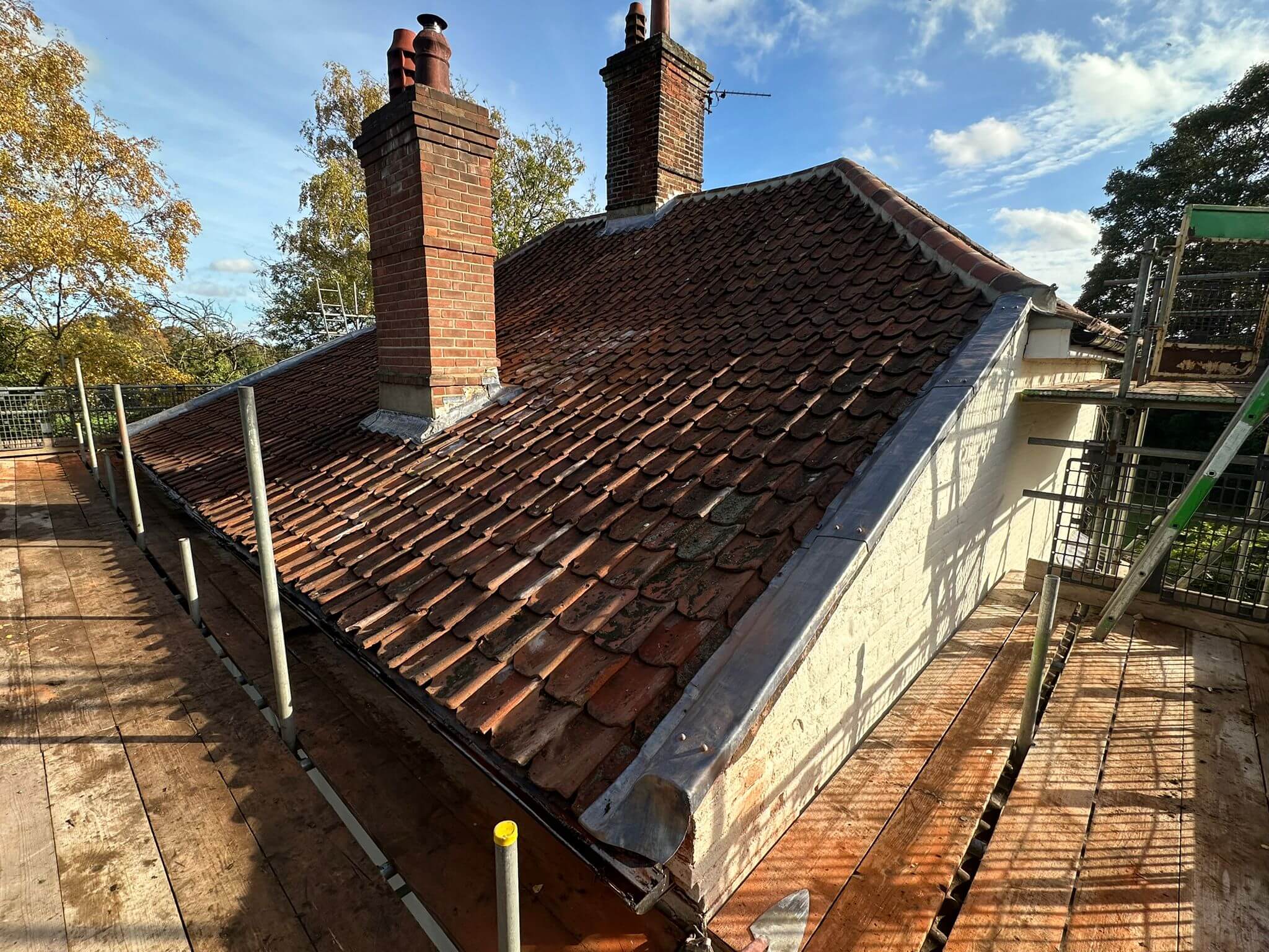 Re-Roofing (Tiles) Work Example Photo from established and trusted Norwich Roofer - Cornfield Roofing