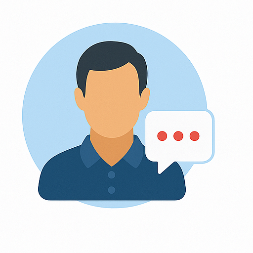 Customer service icon with chat bubble, representing online business websites for support-based companies – Underbore testimonial