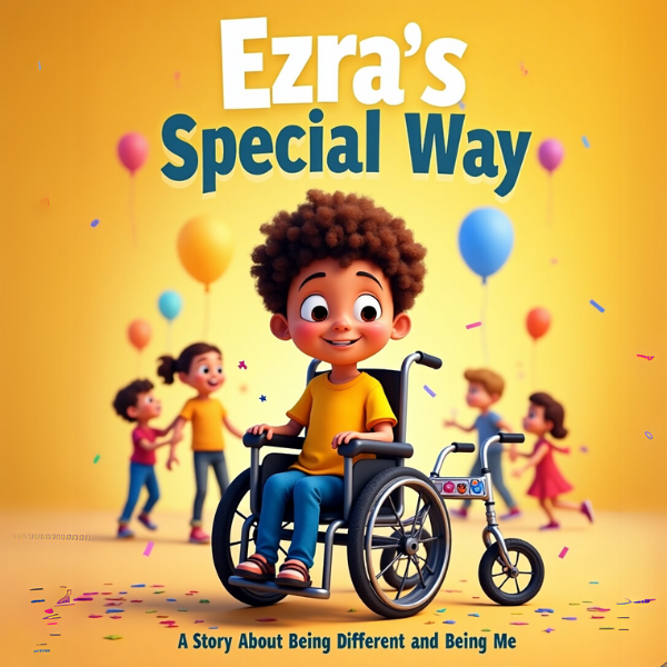 Ezra's Special Way with Ezra sitting in a wheelchair