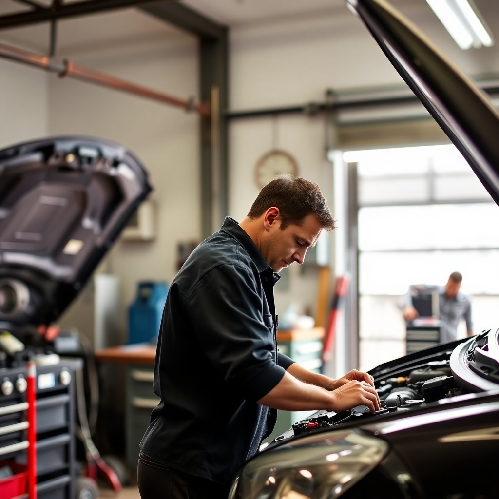 mechanic working on a car