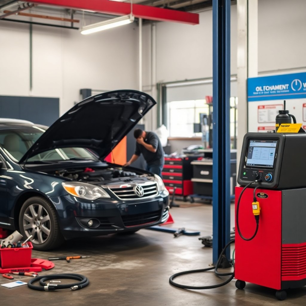 man changing oil in a car