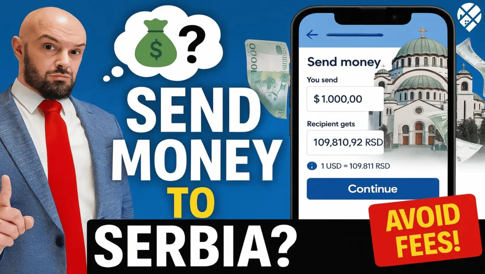 Man questioning Canada's future next to Prime Minister Mark Carney with text overlay "Is Canada Cooked?" – political dissatisfaction among Canadians considering moving to Serbia