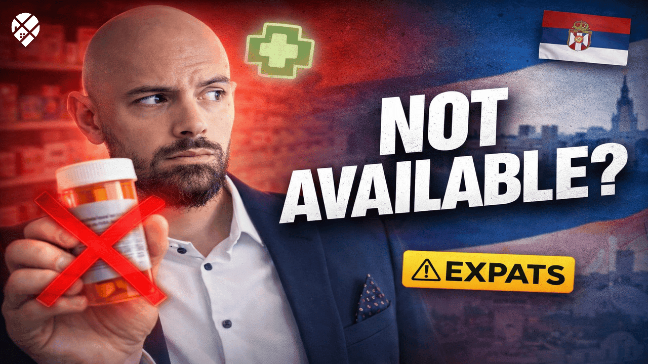 Man questioning Canada's future next to Prime Minister Mark Carney with text overlay "Is Canada Cooked?" – political dissatisfaction among Canadians considering moving to Serbia