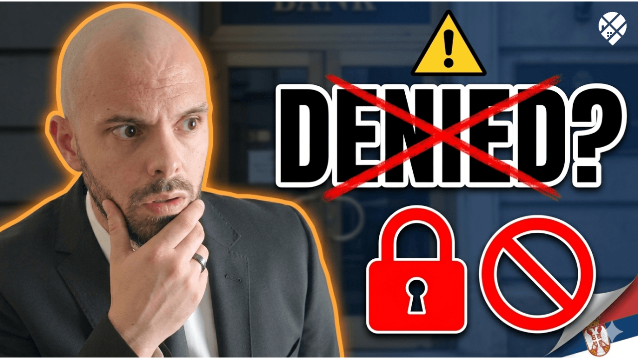 Man questioning Canada's future next to Prime Minister Mark Carney with text overlay "Is Canada Cooked?" – political dissatisfaction among Canadians considering moving to Serbia