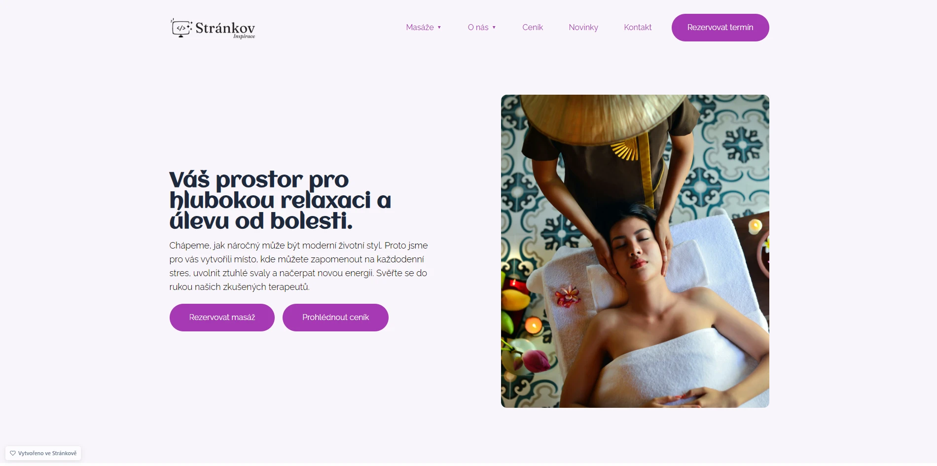 Náhled šablony pro Masáže