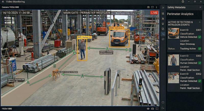 MTechnology Perimeter Protection — tripwire and intrusion zones