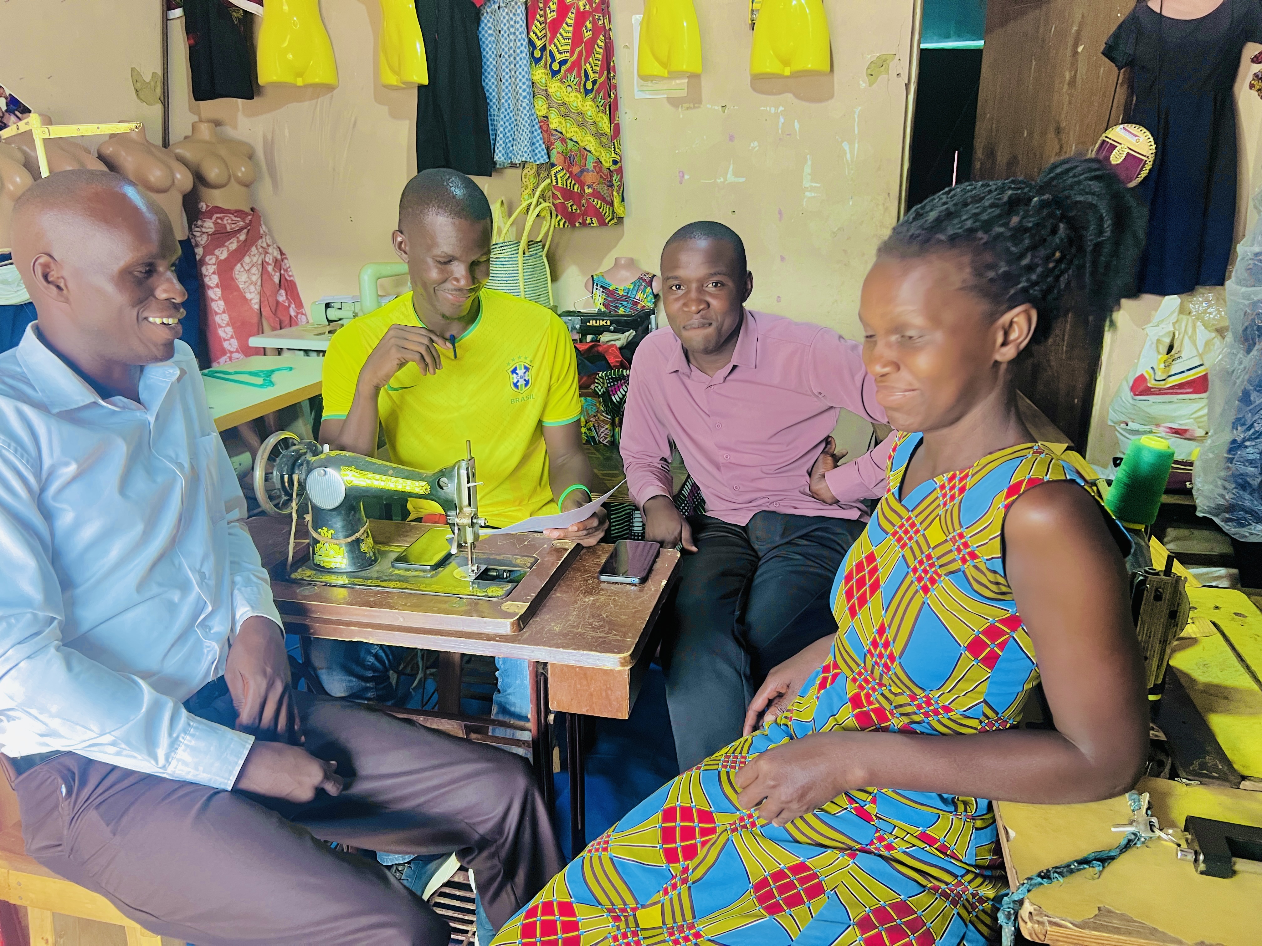 Model wearing plain gray basic tee.