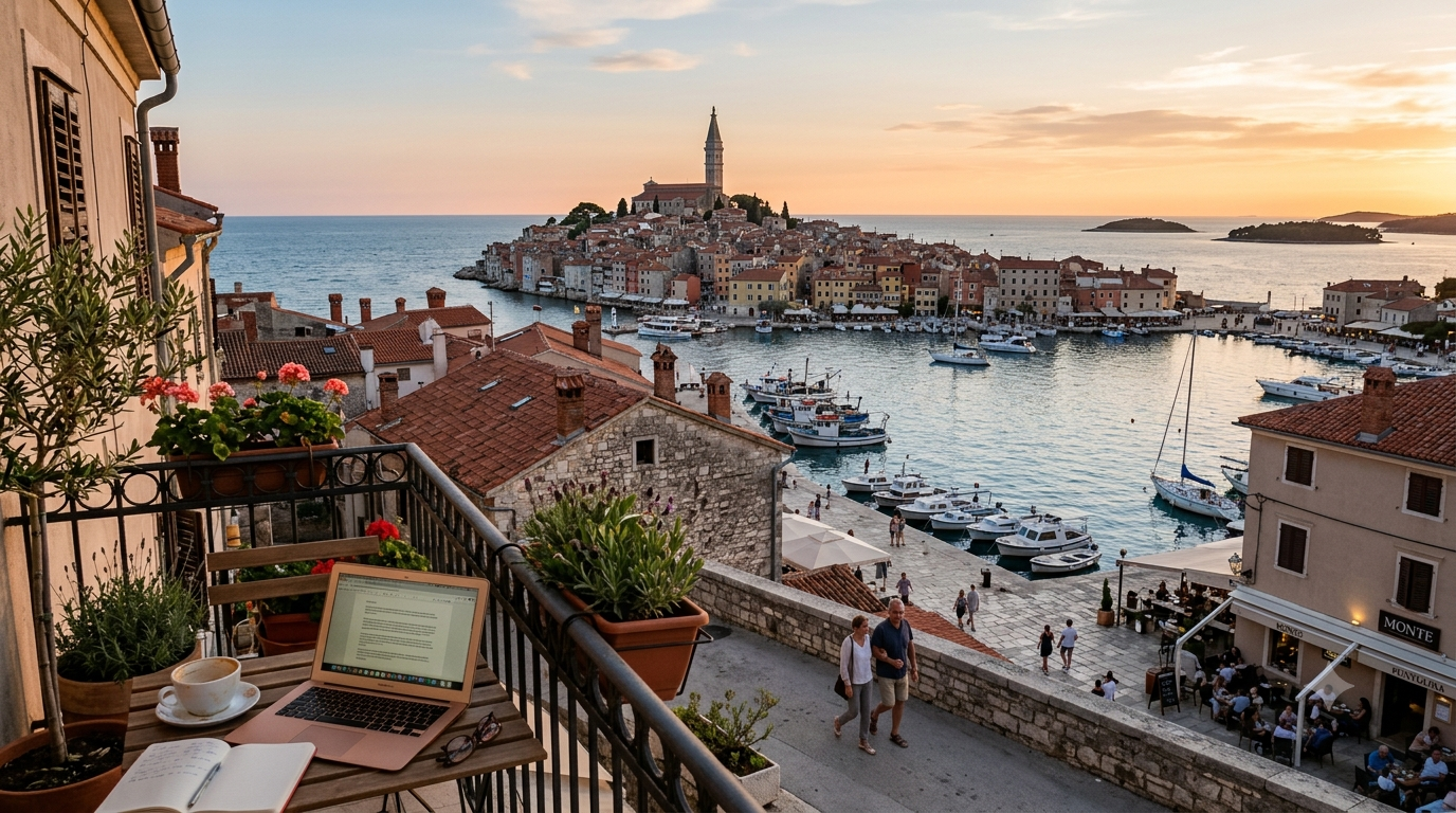 Croatian coastal town at golden hour — guide to moving to Croatia from the UK in 2026