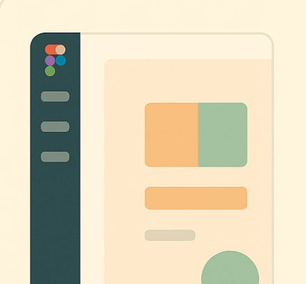 Mockup stilizzato di Figma con elementi grafici, simbolo della creatività e progettazione di layout email.