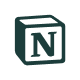 Logo Notion, piattaforma per organizzazione, gestione progetti e documentazione.