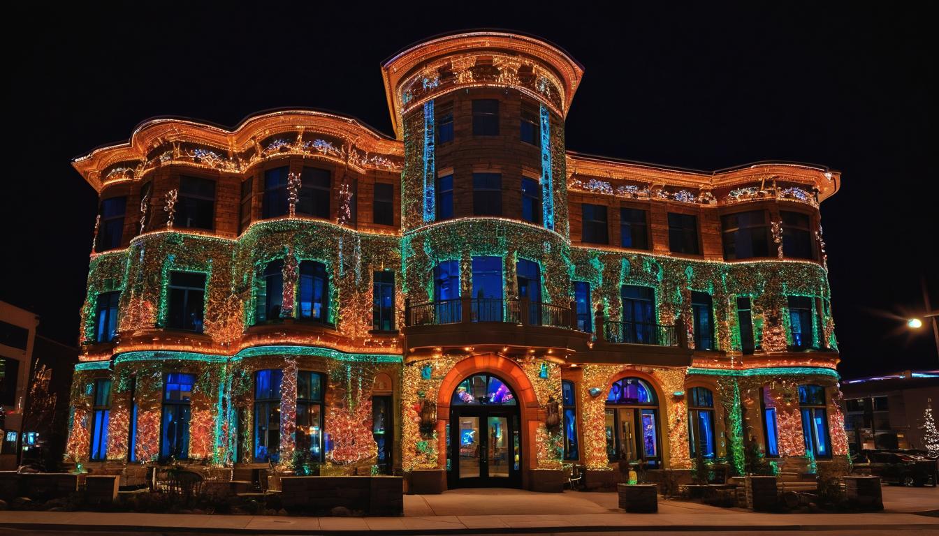 house with outdoor lights