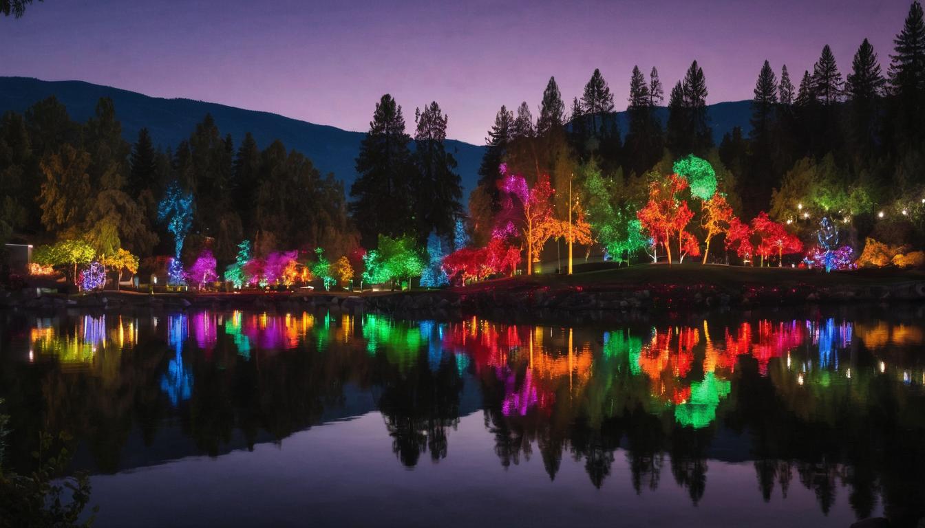 trees with multicolor lights