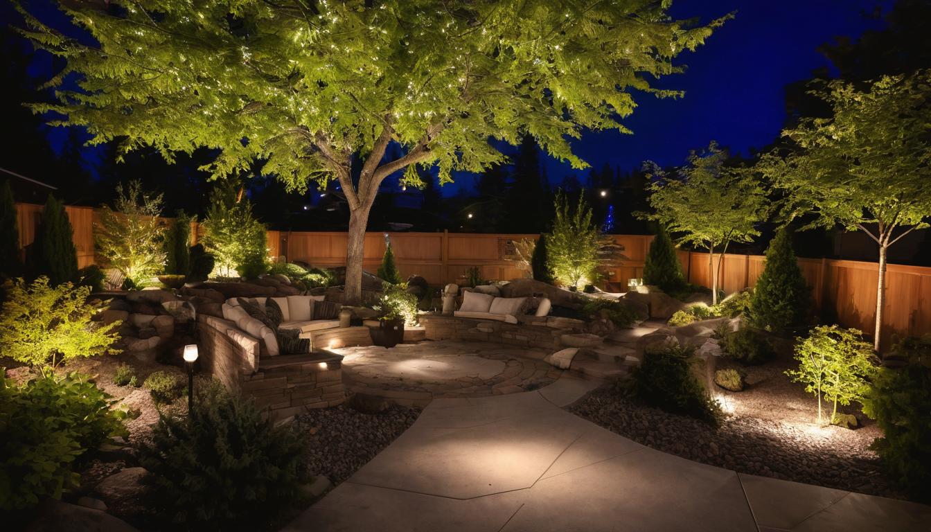 outdoor patio with lights