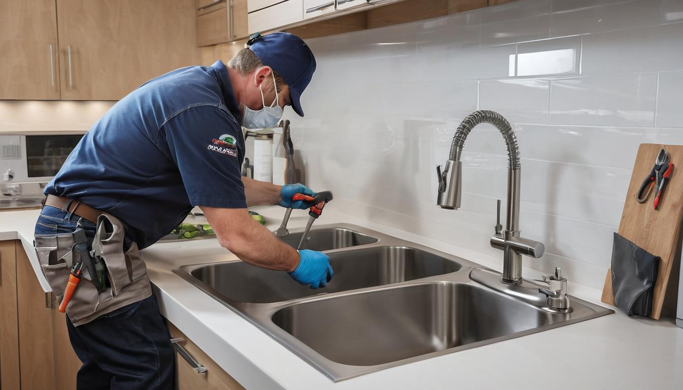 plumber fixing a drain