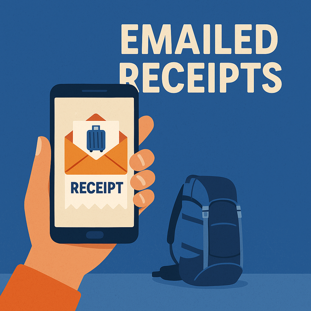Get instant proof of your bag drop with emailed receipts from Luggage Locker Darwin. Fast, paperless, and convenient — ideal for travel records and peace of mind.