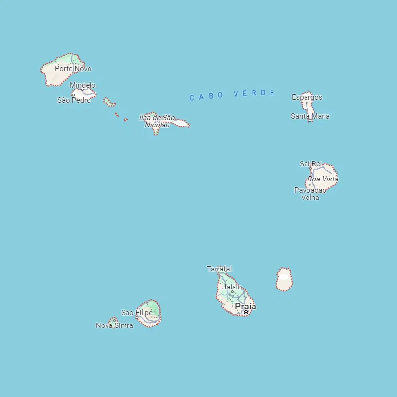 Cape Verde Map Santo Antao, Sao Vicente, Santa Luzia, Sao Nicolau, Sal, Boa Vista. Maio, Santiago, Fogo, and Brava Islands - Cabo Verde Map | Africa Holiday
