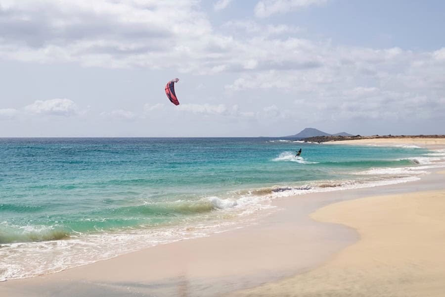 Kitesurf at Ponta Preta beach on Sal Cabo Verde – Cape Verde Weather Guide and Holiday Tips - Photo by Christian Cacciamani | Cape Verde African Caribbean