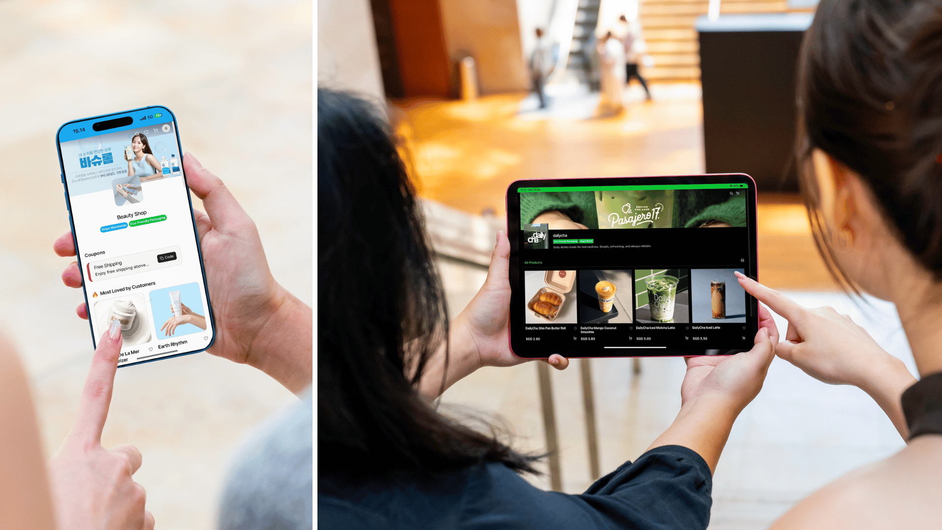 Dash to Cart gives merchants a responsive storefront experience, allowing customers to browse products and collections seamlessly across mobile and tablet devices. Image credit: Dash to Cart