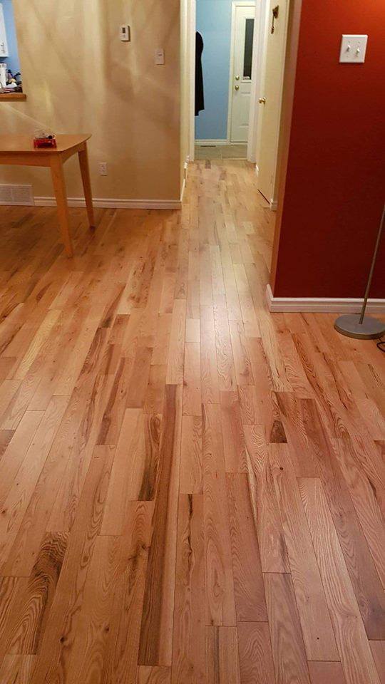 A beautiful oak natural coloured hardwood flooring seamlessly installed