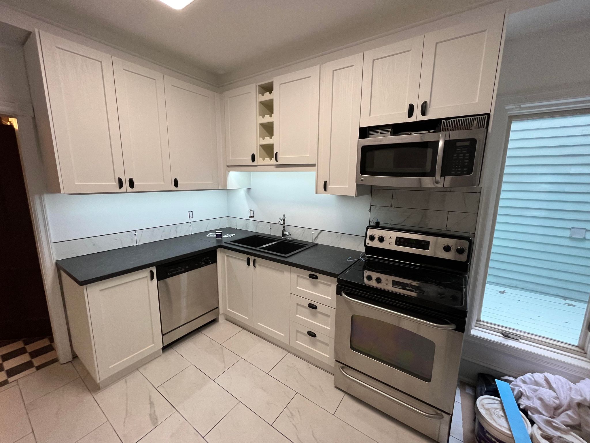 a beautifully renovated kitchen space