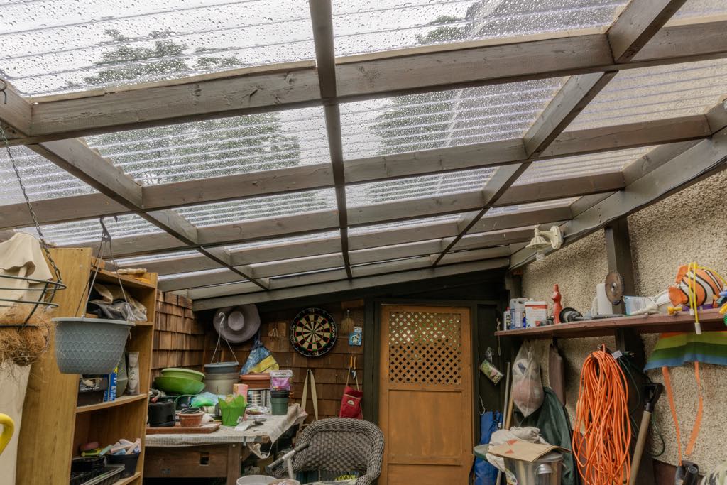 A newly restored open air mudroom roof