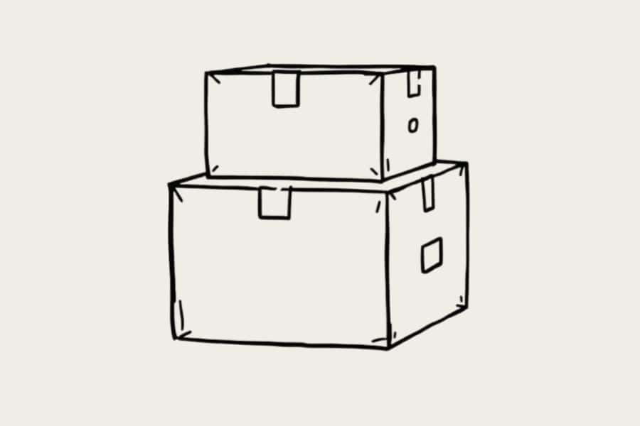 SUITCASEƎ hand-drawn organisational luggage packing cubes illustration, highlighting efficient travel organisation and storage