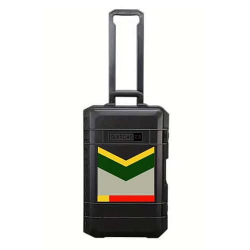 SUITCASEƎ Havana Green Waterproof Carry-On Suitcase - Stylish, durable design featuring vibrant 1950s Cuba artwork for travel.