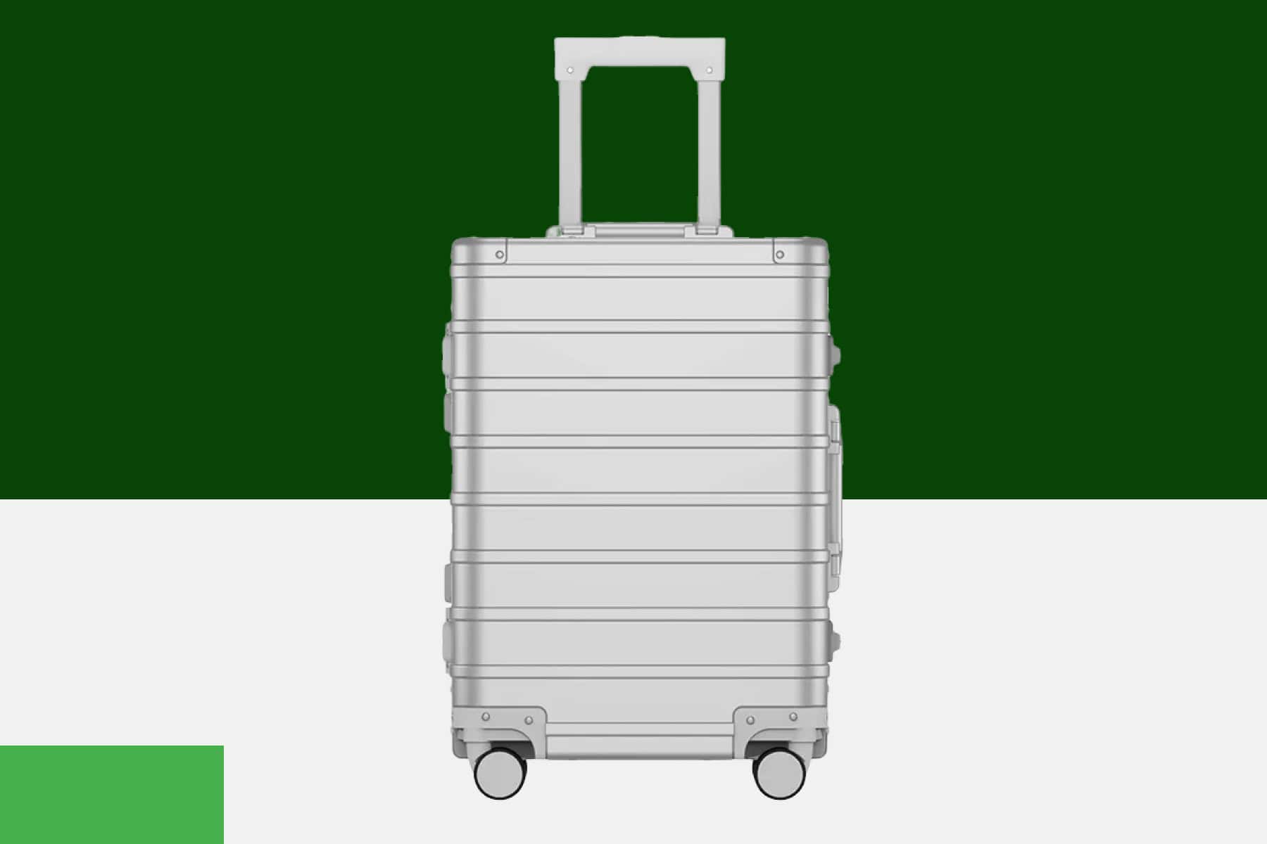 Silver SUITCASEƎ Origin 4 large check-in suitcase, luxury aluminium design hold luggage, durable and spacious for all your travel essentials.