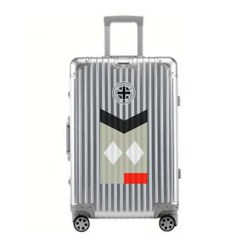 Silver SUITCASEƎ Trip Series Diamond Green Aluminium Carry-On Suitcase, fusing durability with striking tribal African pattern design.