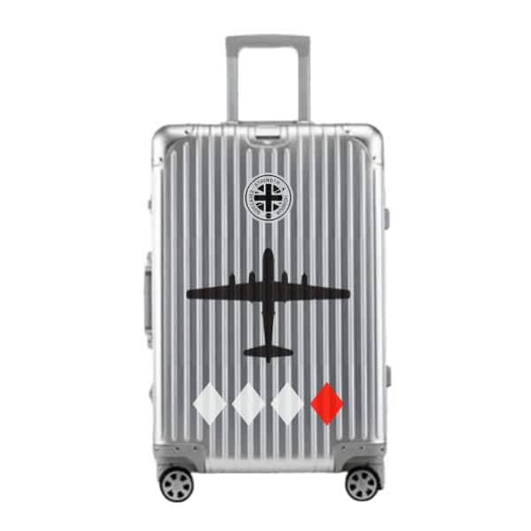 Diamond White Boeing B-29 Superfortress Plane Silver Designer Cabin Bag Cary On Suitcase Vanguard Travel Luggage Series inspired by iconic military aircraft