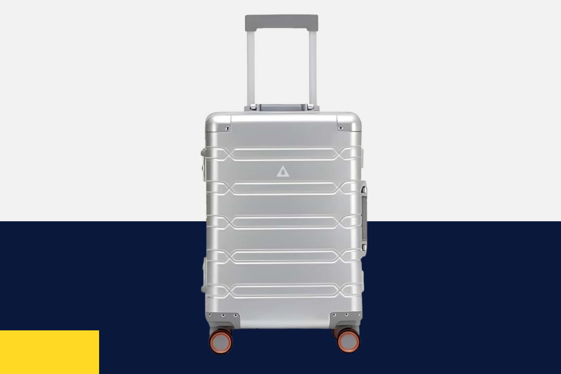 Silver SUITCASEƎ Origin 3 Medium Check-In suitcase, luxury aluminium design, durable and spacious for all your travel essentials.