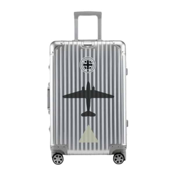 Green Triangle Douglas C-47 Skytrain DC-3 Plane Silver Designer Cabin Bag Cary On Suitcase Vanguard Travel Luggage Series iconic military aircraft