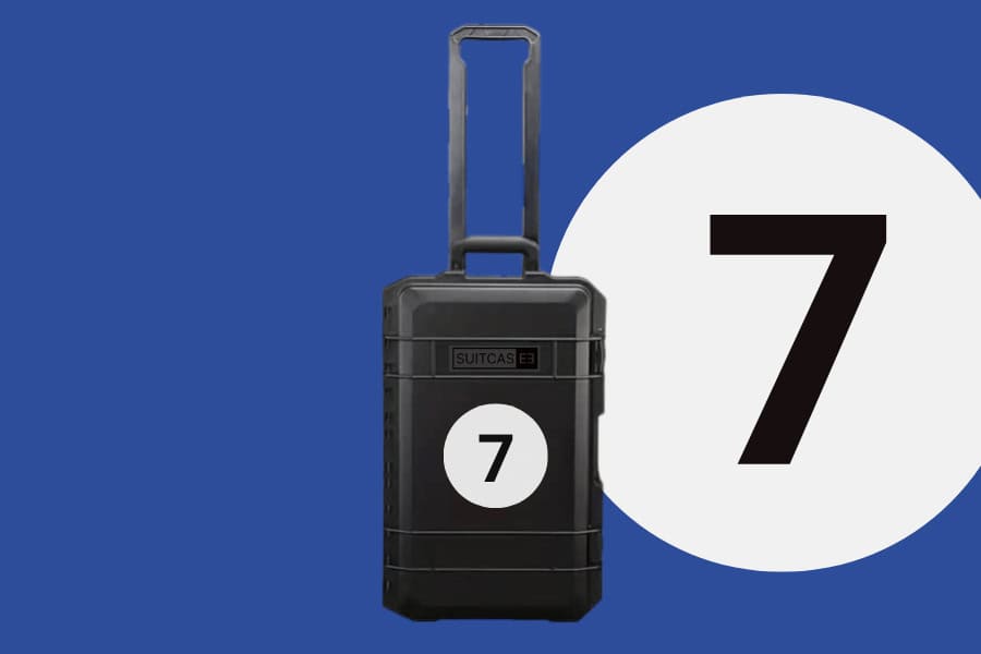 Artist Artwork SUITCASEƎ Driver Stewart Driver 7 Waterproof Carry-On Suitcase - Durable, stylish design for motor racing fans and travellers.